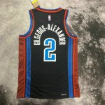 NBA 2 Gilgeous-Alexander George OKC Thunder 22-23 city Maillot noir imprimé